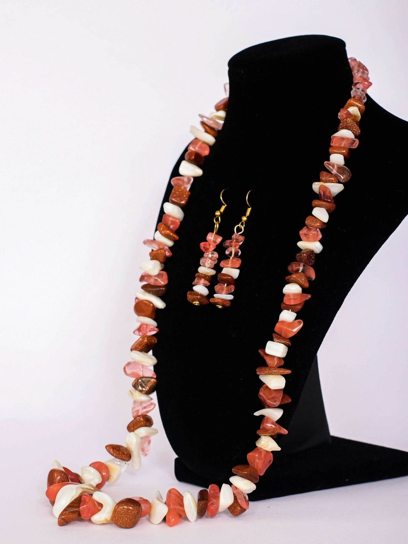 Klewisia Closet Ceramic Mix Necklace Beads Jewellery - Brown - Shopzetu