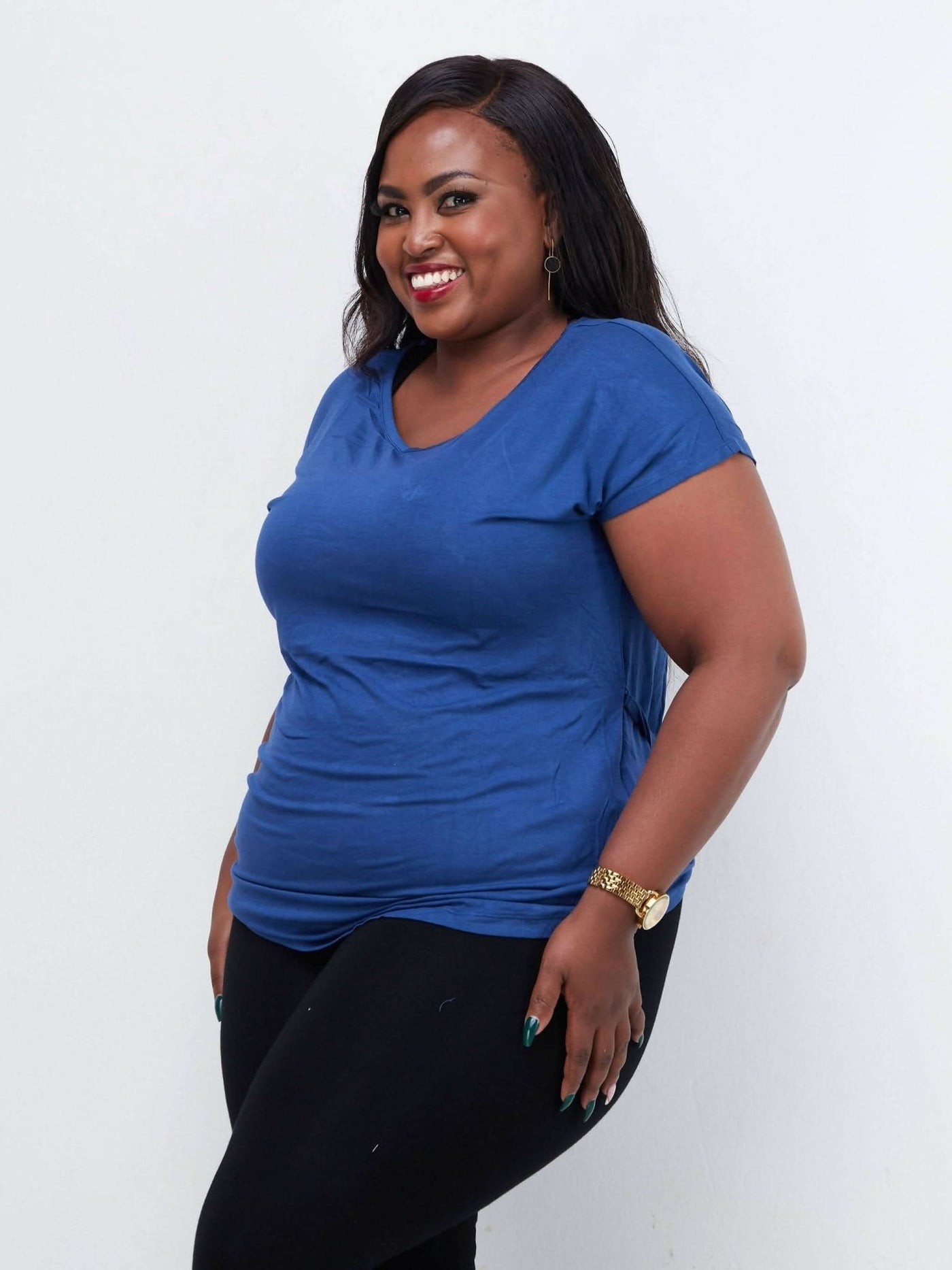 Hessed Short Sleeved Top - Blue - Shopzetu