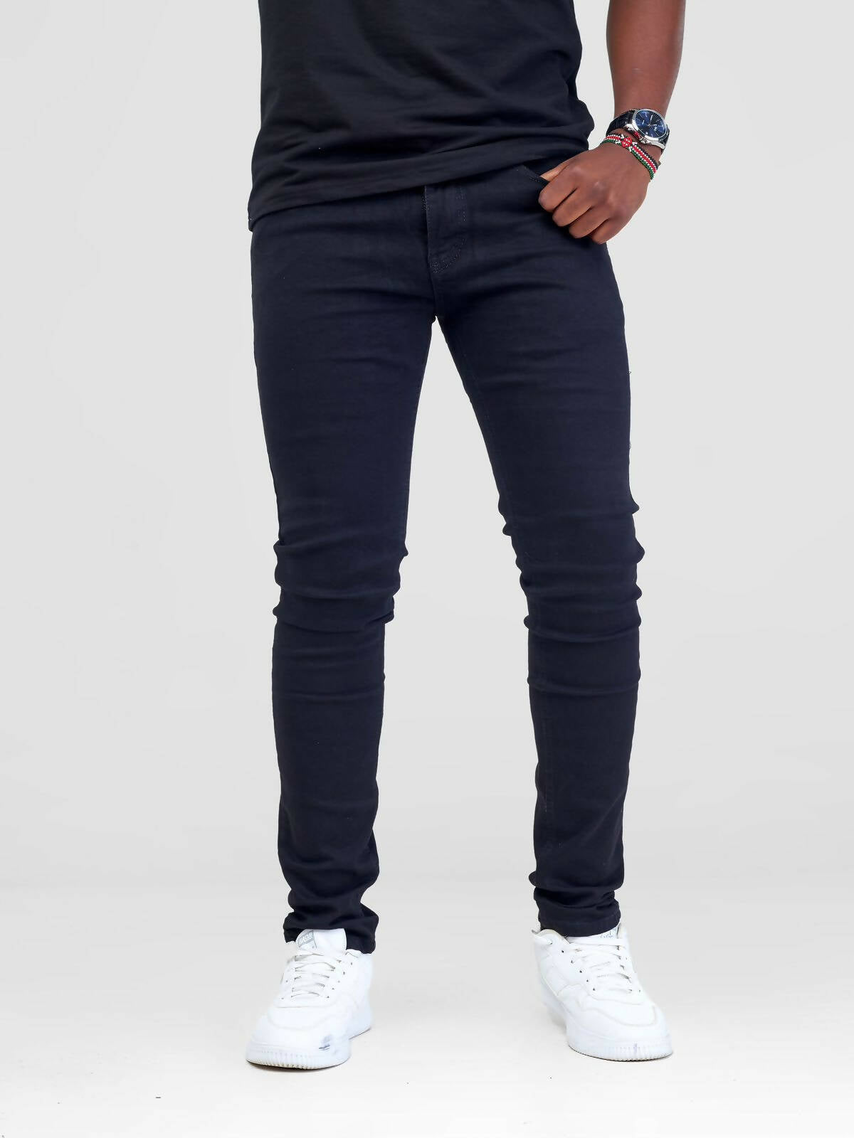 Stylish Sisters Men's Plain Jeans - Black - Shopzetu