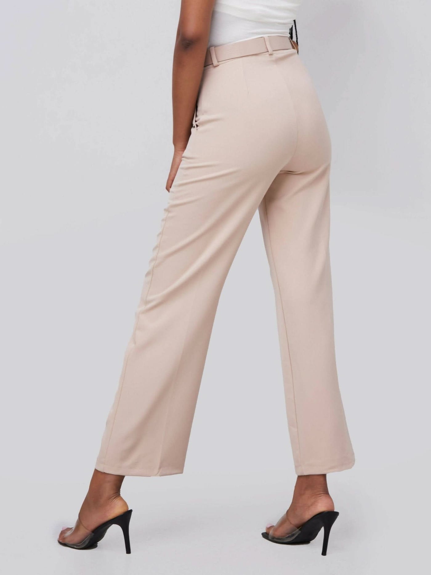 The Fashion Frenzy Flared Trouser - Cream - Shopzetu