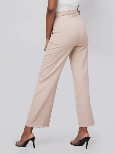 The Fashion Frenzy Flared Trouser - Cream - Shopzetu