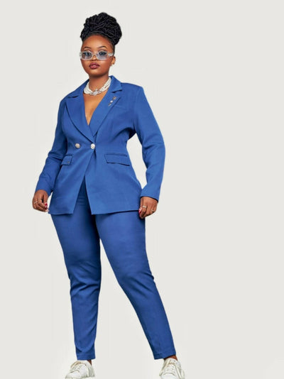 The Fashion Frenzy Pant Suit - Blue - Shopzetu