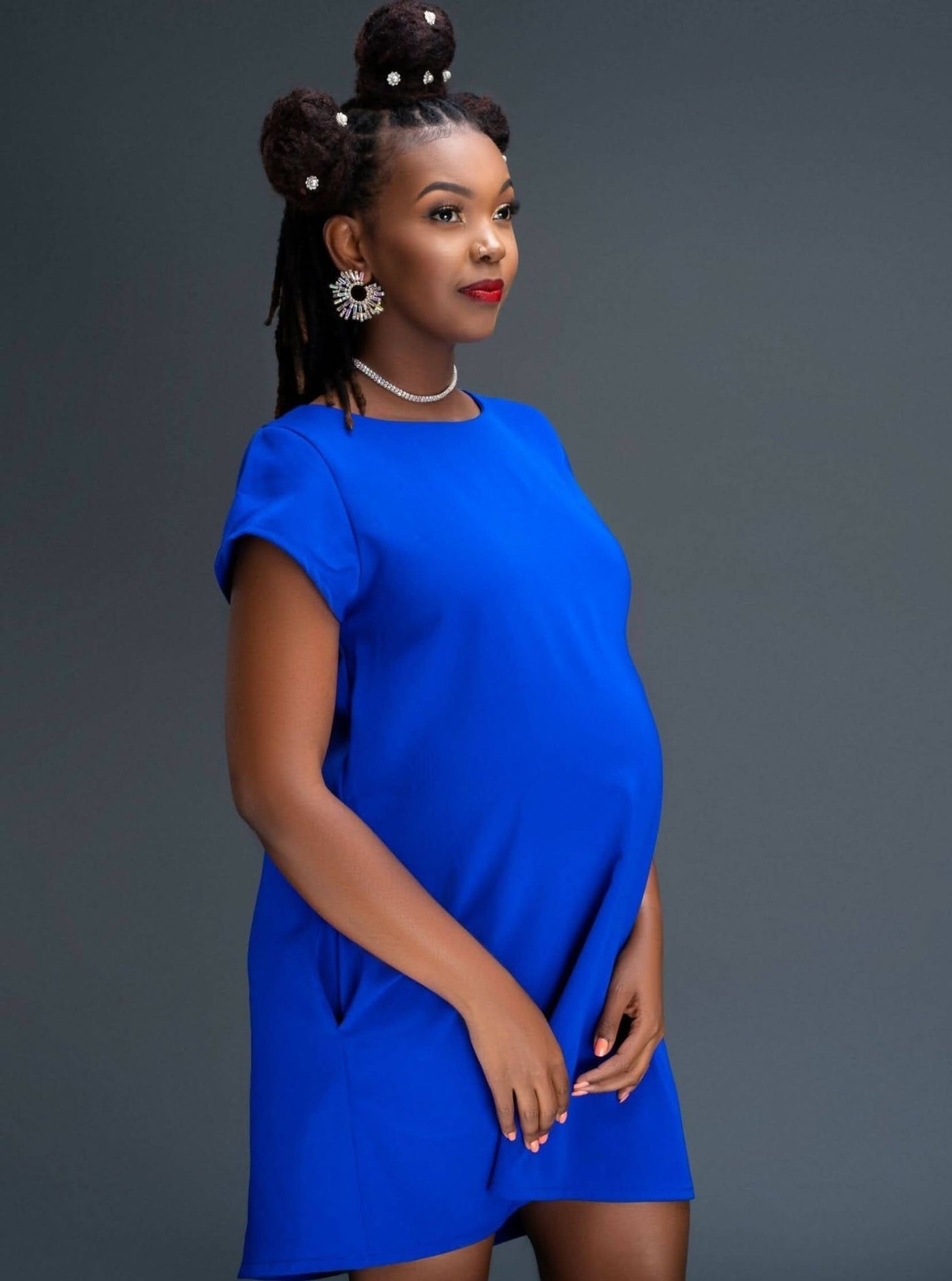 Zia Africa "Capricorn" Shift Dress - Blue - Shopzetu
