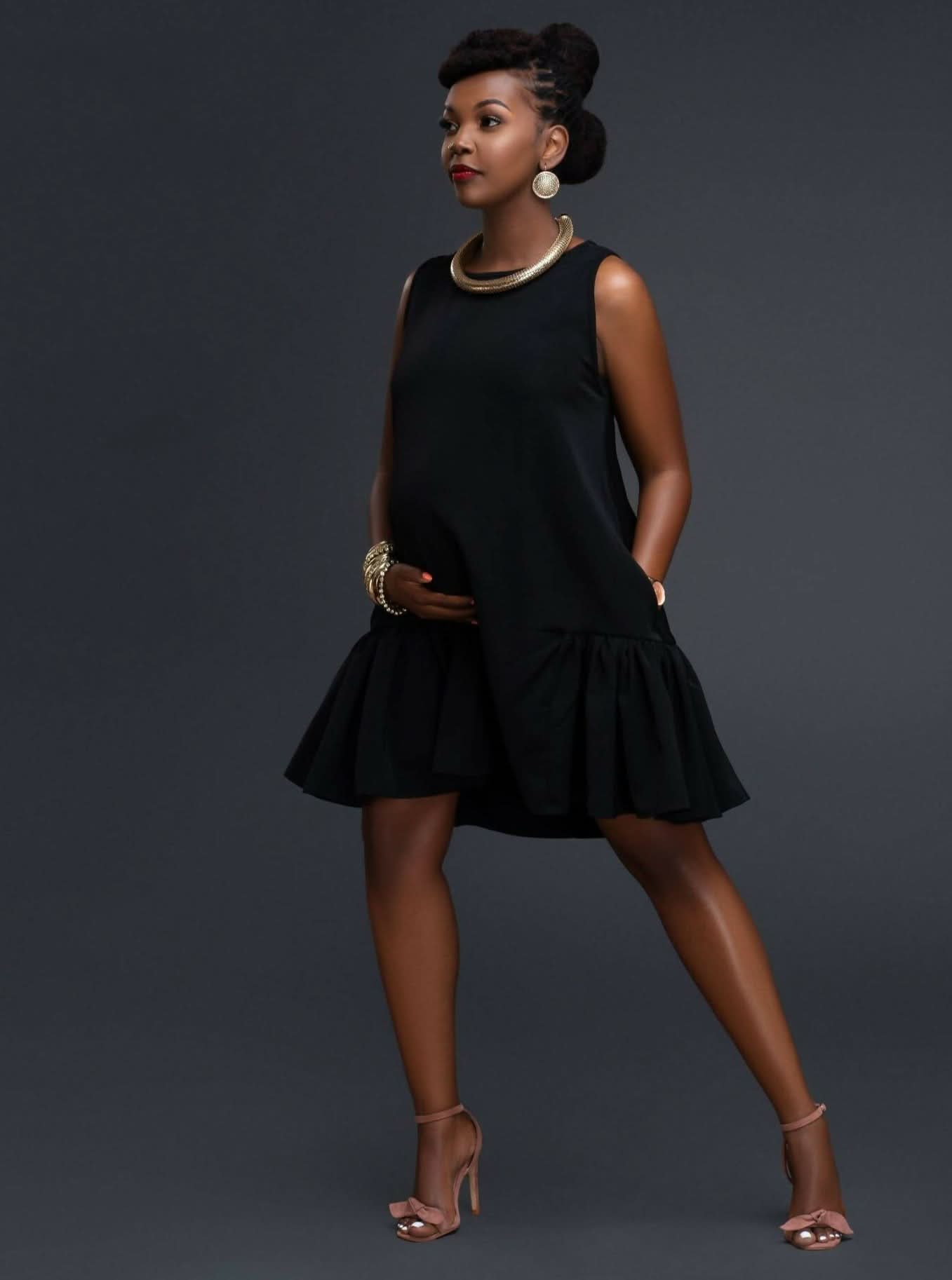 Zia Africa "Pisces" Sleeveless Shift Dress - Black - Shopzetu