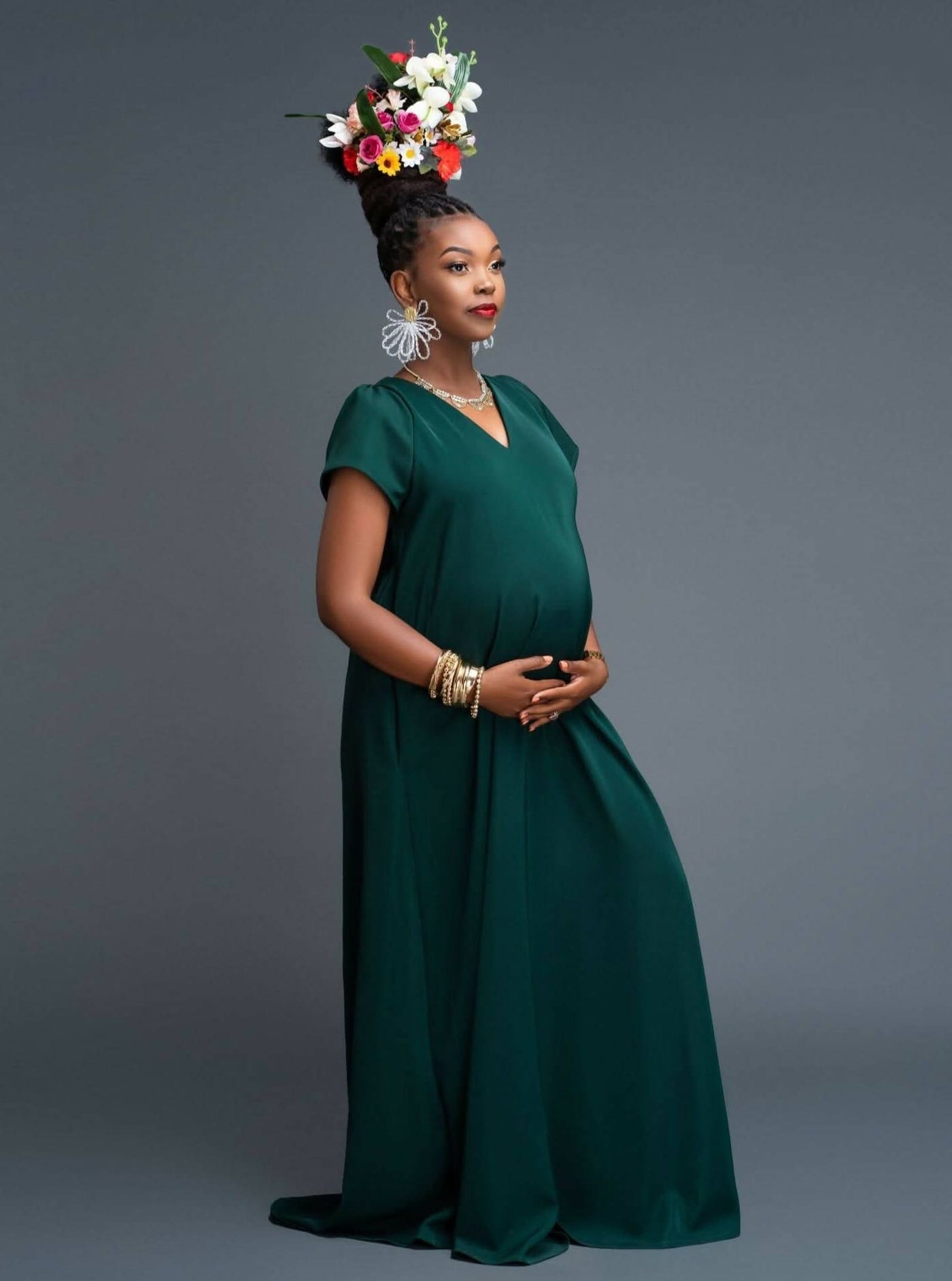 Zia Africa "Sagittarius" Dress - Emerald - Shopzetu
