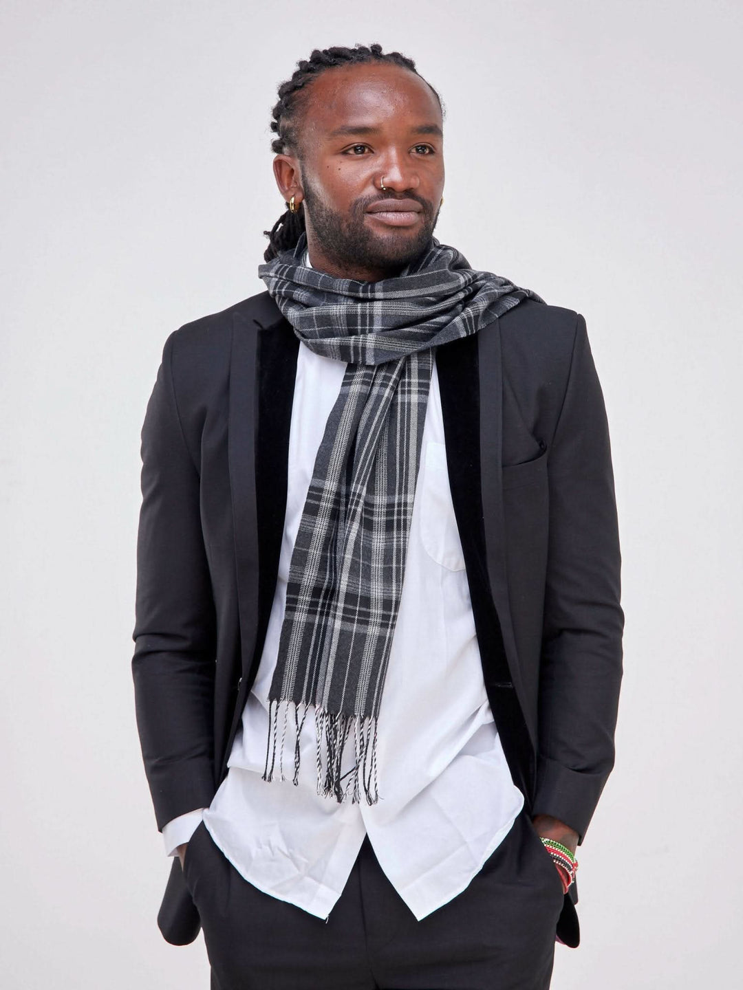 Zola Allure Checked Scarf - Black - Shop Zetu Kenya