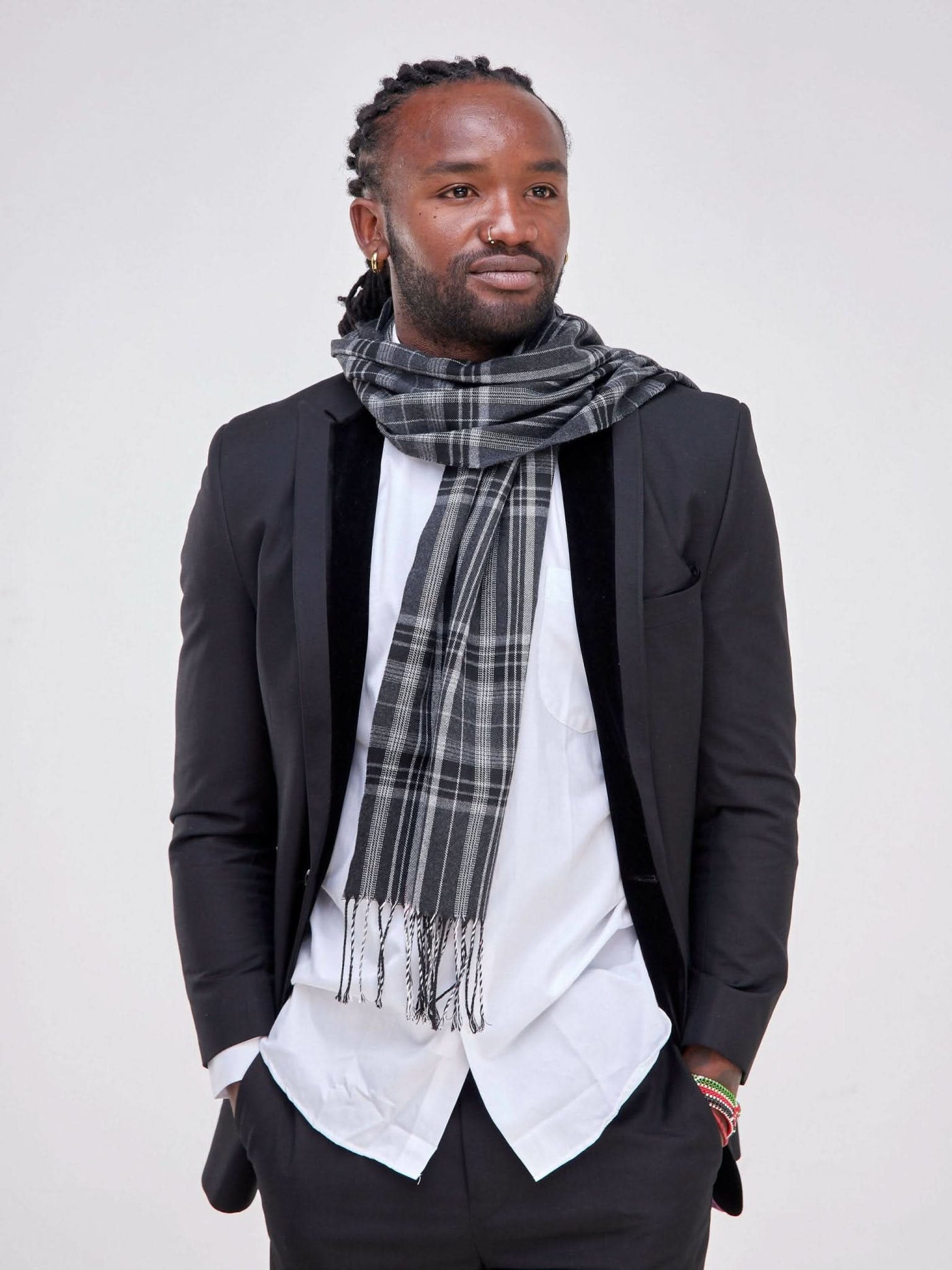 Zola Allure Checked Scarf - Black - Shop Zetu Kenya