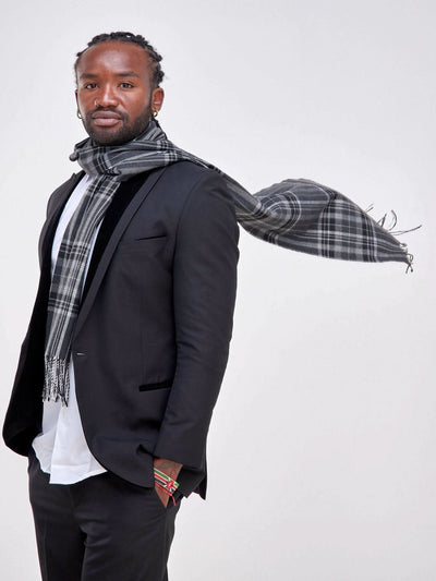 Zola Allure Checked Scarf - Black - Shop Zetu Kenya
