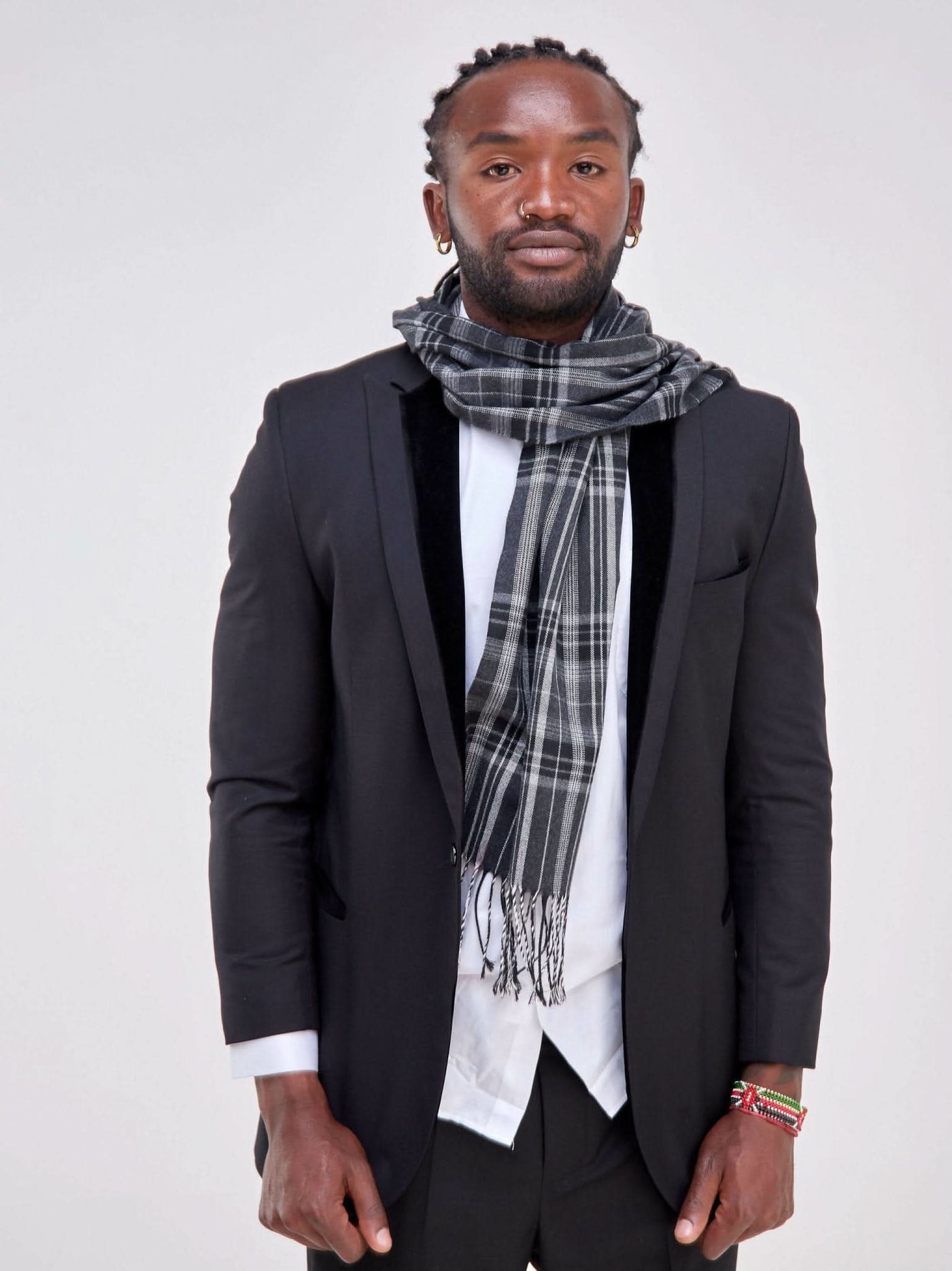 Zola Allure Checked Scarf - Black - Shop Zetu Kenya