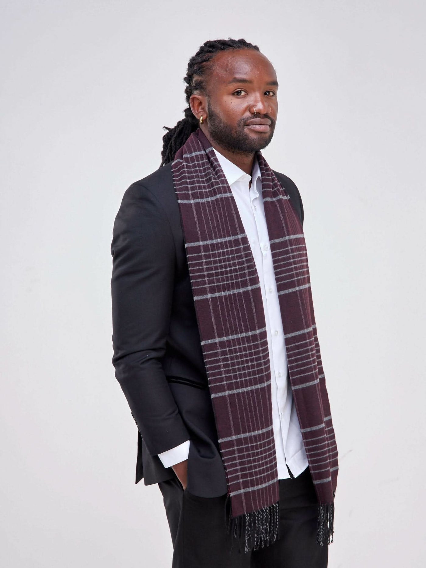 Allure Men's Scarf - Maroon - Shopzetu