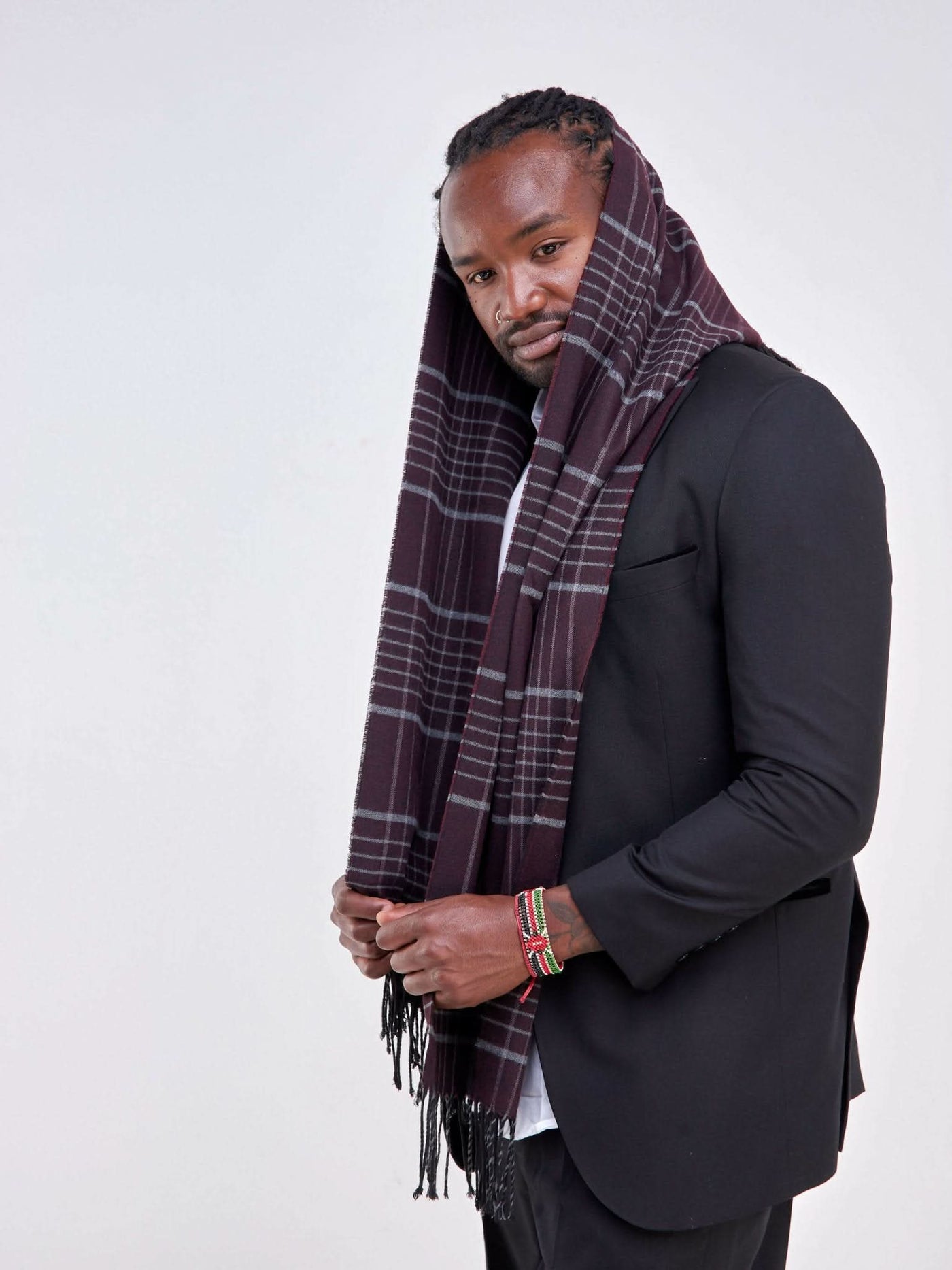 Allure Men's Scarf - Maroon - Shopzetu