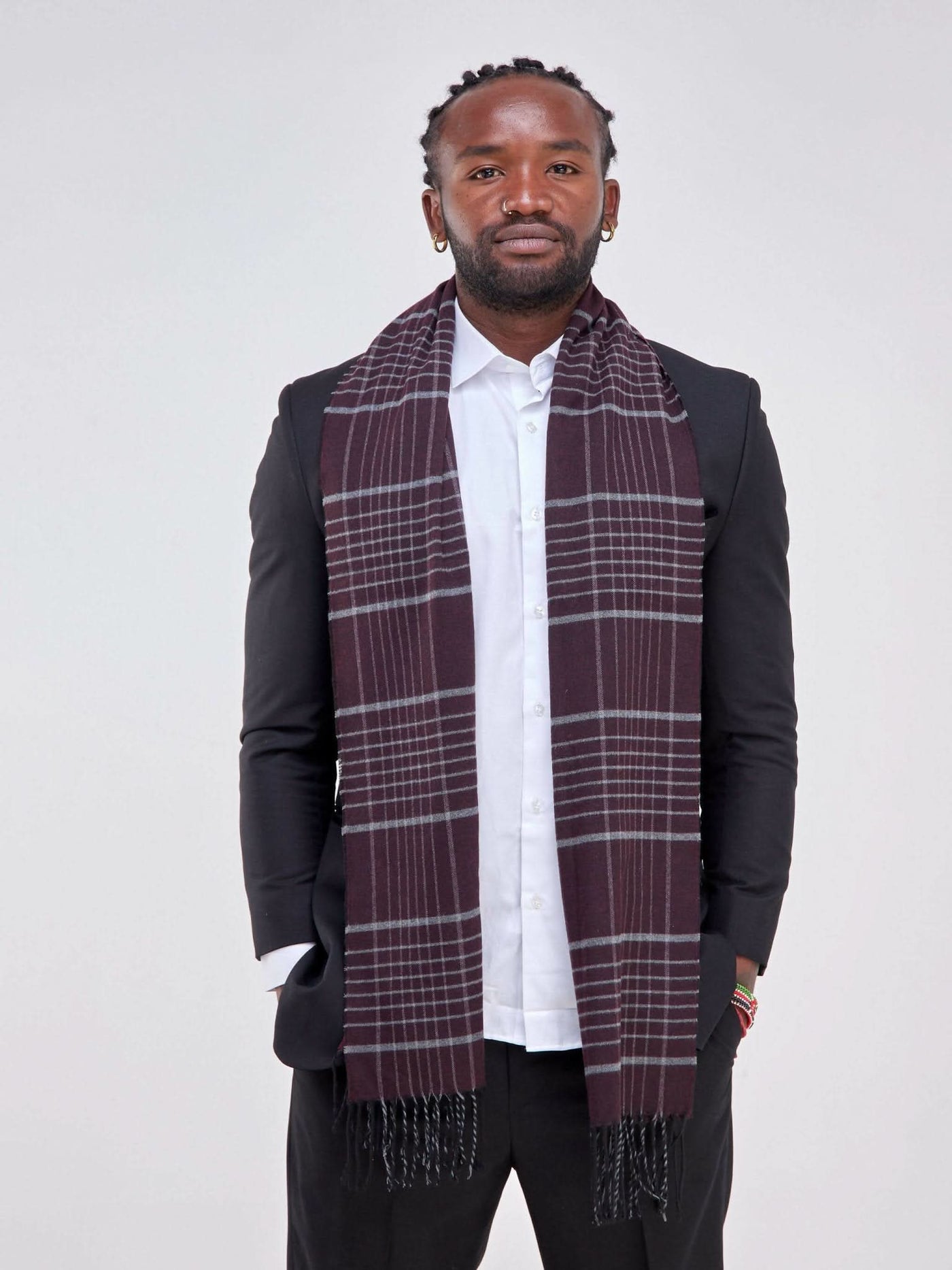 Allure Men's Scarf - Maroon - Shopzetu