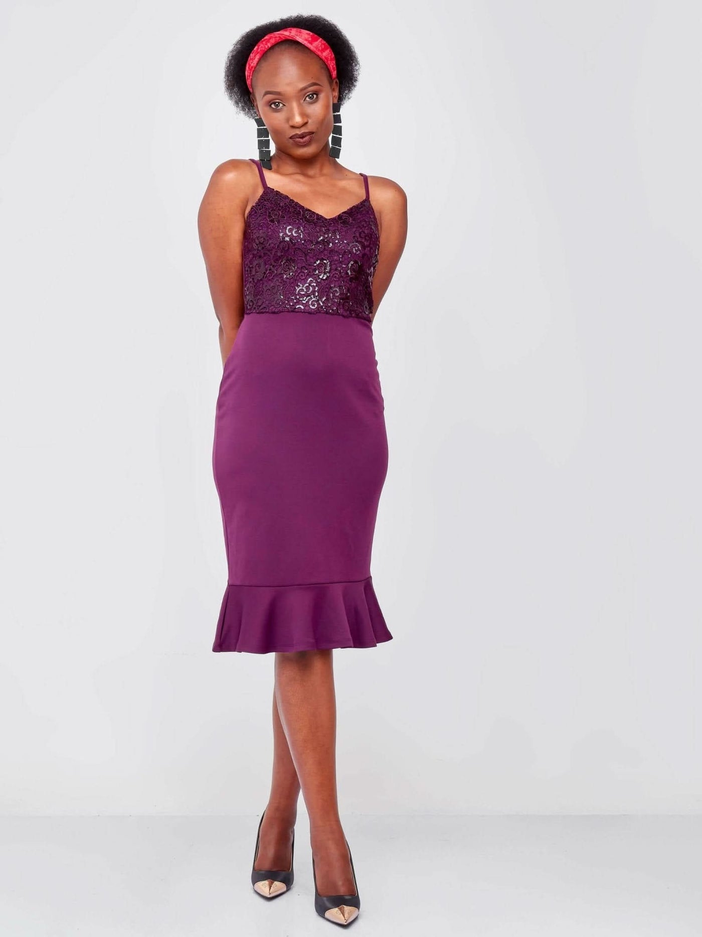 Zola Crystal Sequin Date Night Dress - Purple - Shop Zetu Kenya