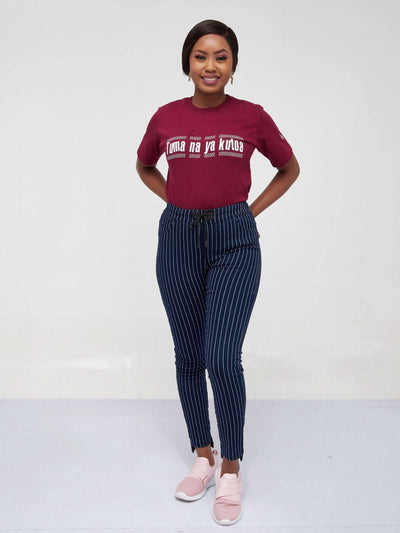 Zola Dark Stripped Jeans - Blue - Shop Zetu Kenya