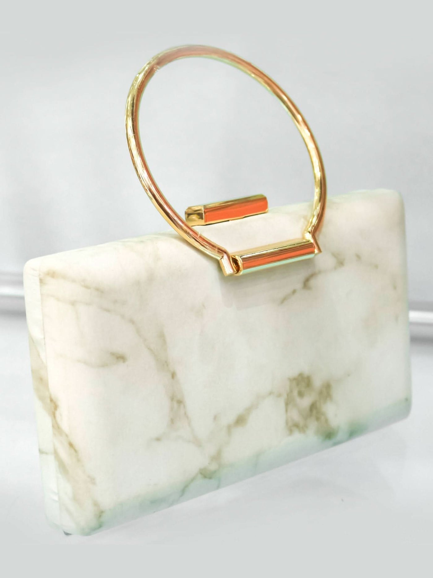 Zola Marble Clutch - White / Grey - Shop Zetu Kenya