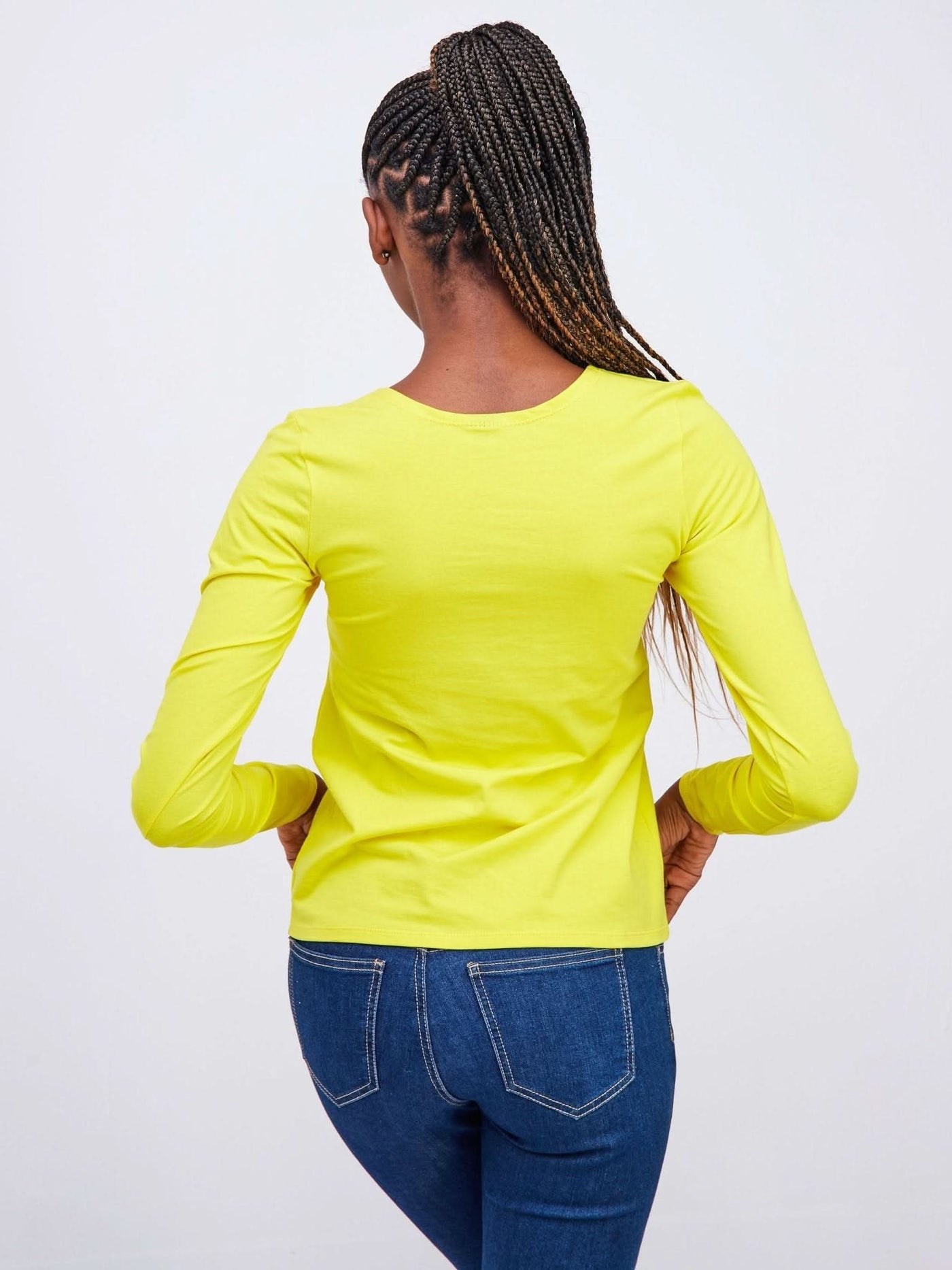 Zoya Basic Long Sleeve Top - Yellow - Shopzetu