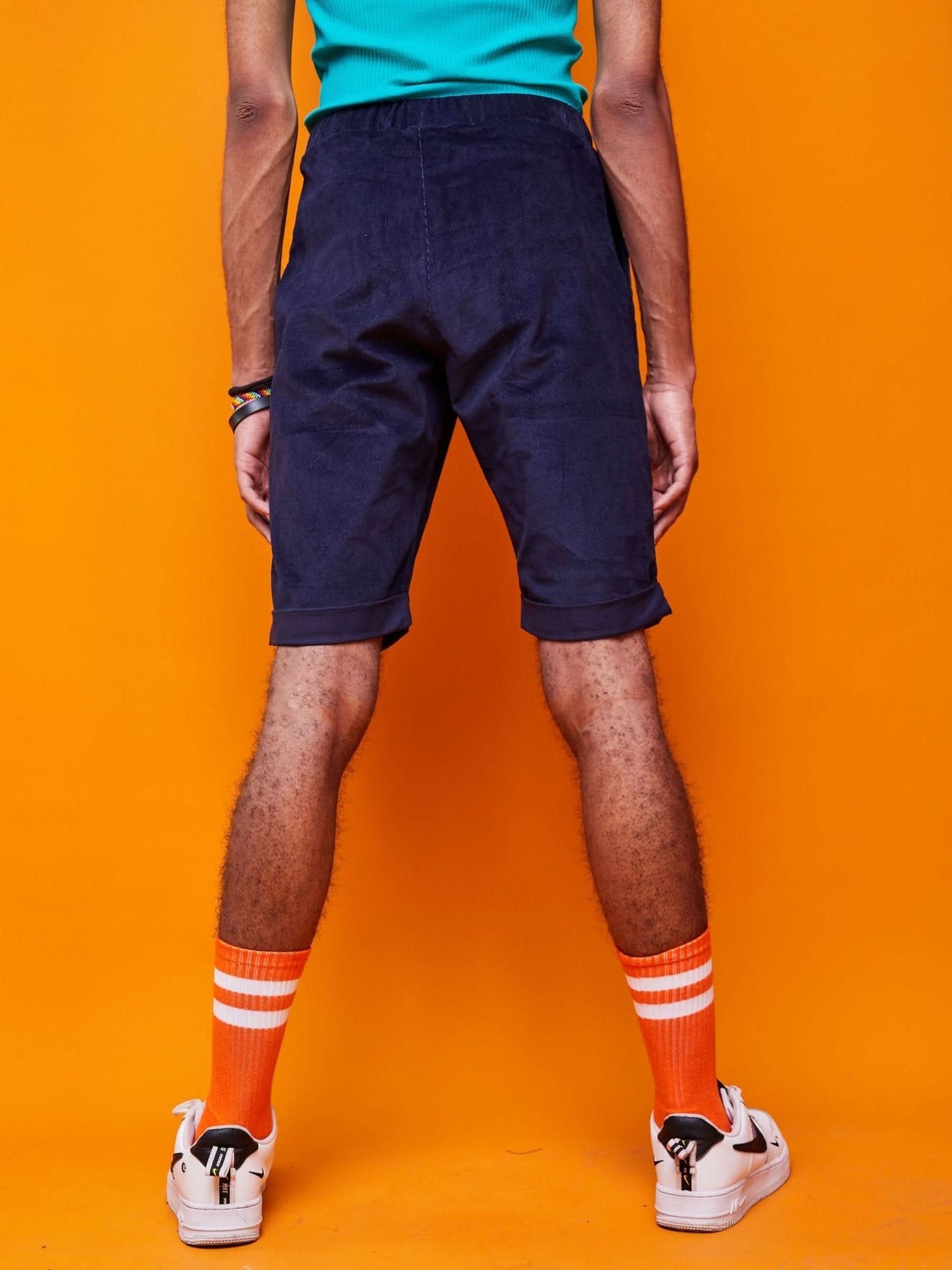 Zoya Brave Corduroy Shorts - Navy Blue - Shopzetu