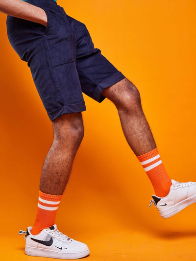 Zoya Brave Corduroy Shorts - Navy Blue - Shopzetu