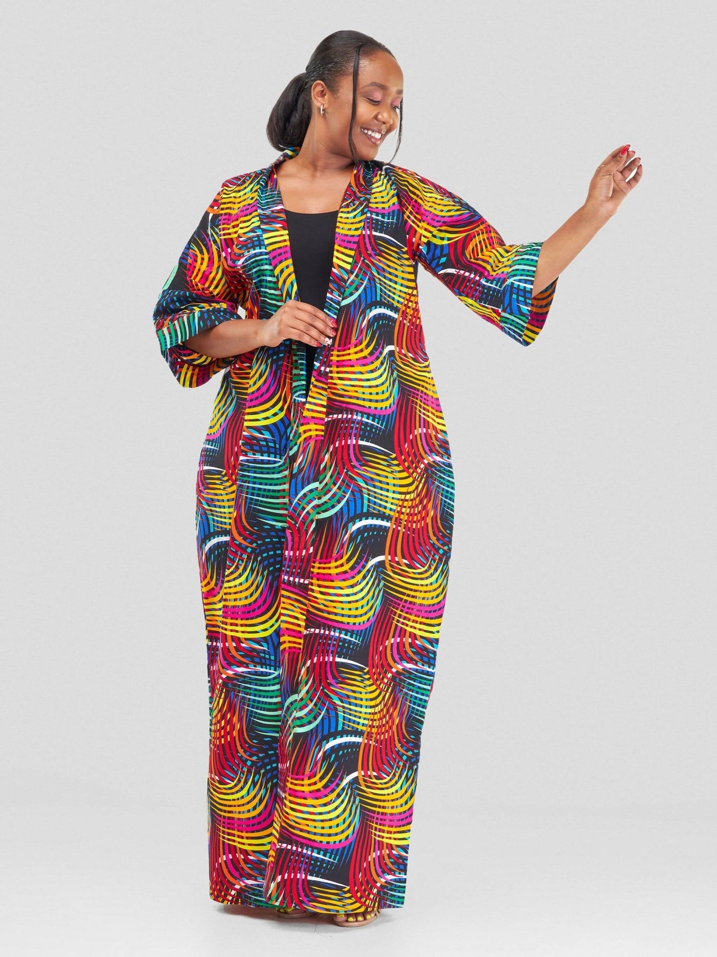 Hando Afrikan Designs Kipepeo Kimono - Orange Print - Shopzetu