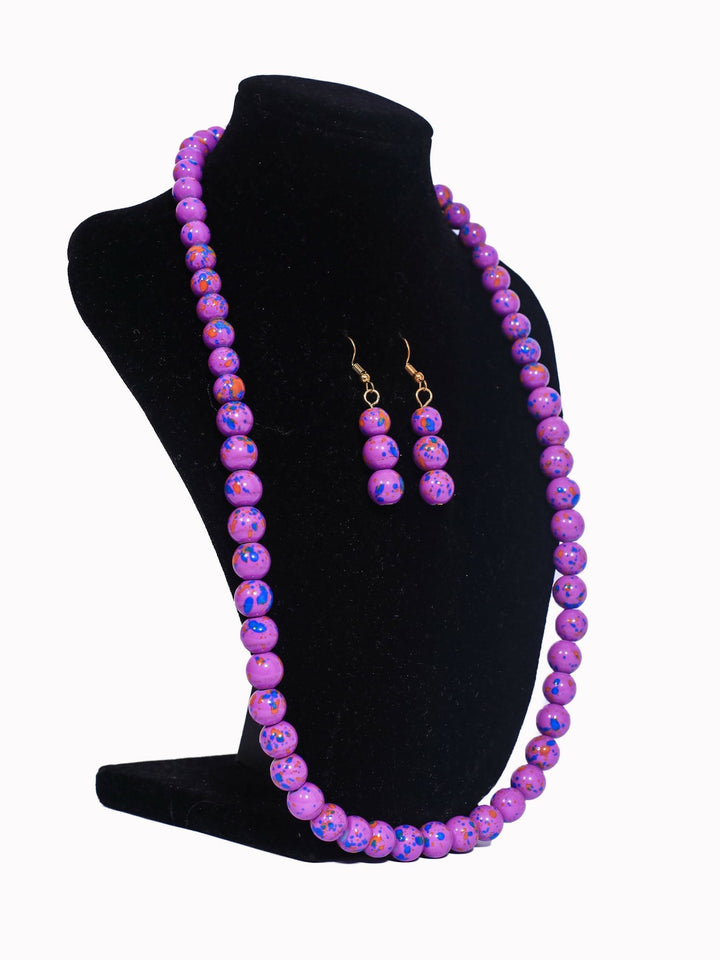 Klewisia Closet Shell Pearls Necklace Jewellery - Purple - Shopzetu