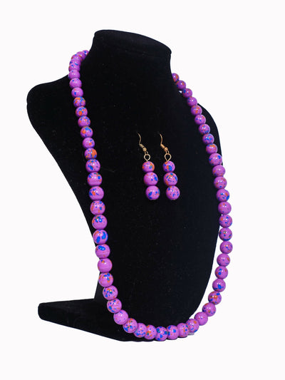 Klewisia Closet Shell Pearls Necklace Jewellery - Purple - Shopzetu