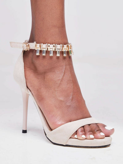 Zola Golden Nude High Heels - Pink - Shopzetu